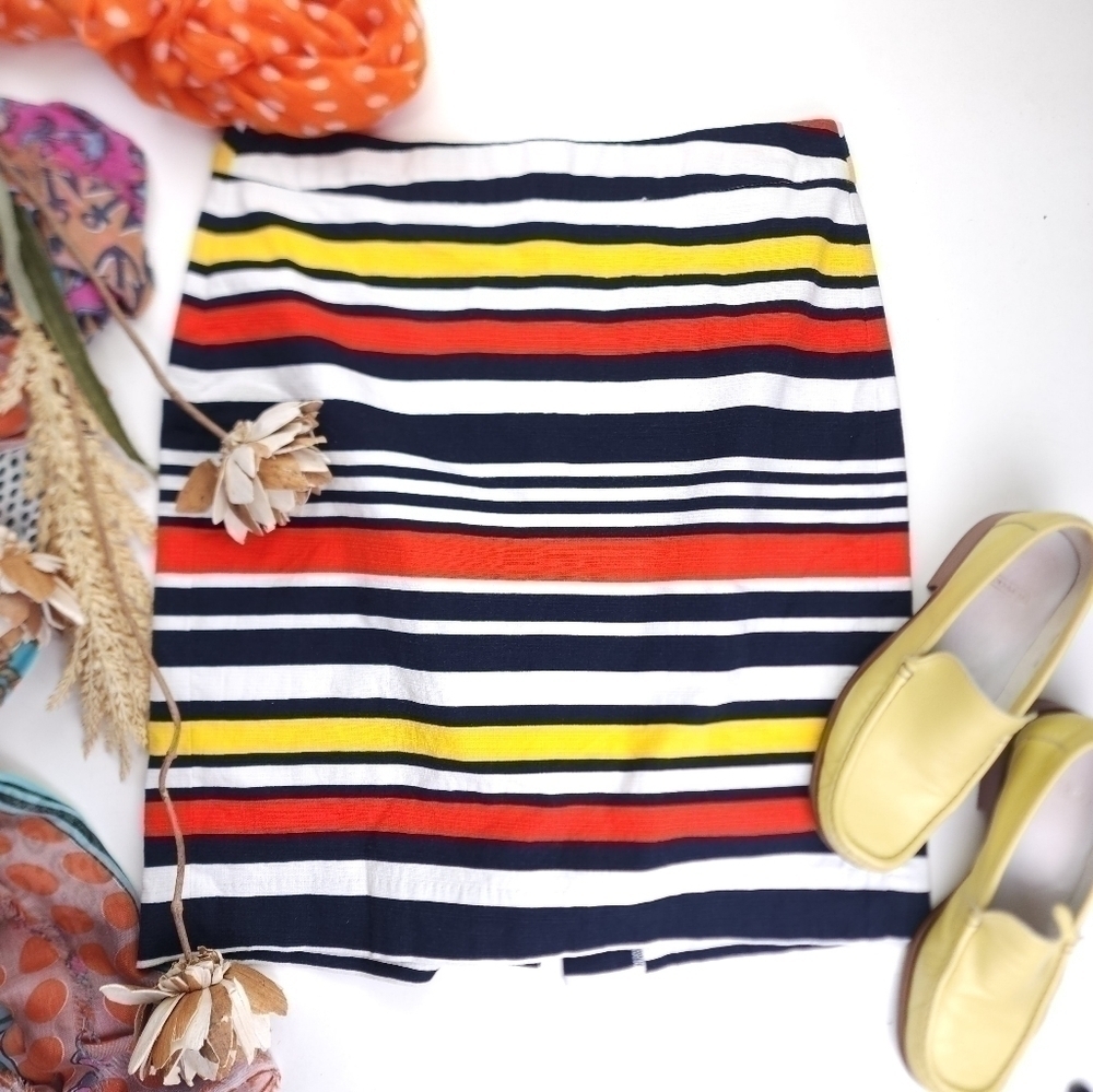 Banana Republic Multicolored Striped Cotton Skirt Sz S